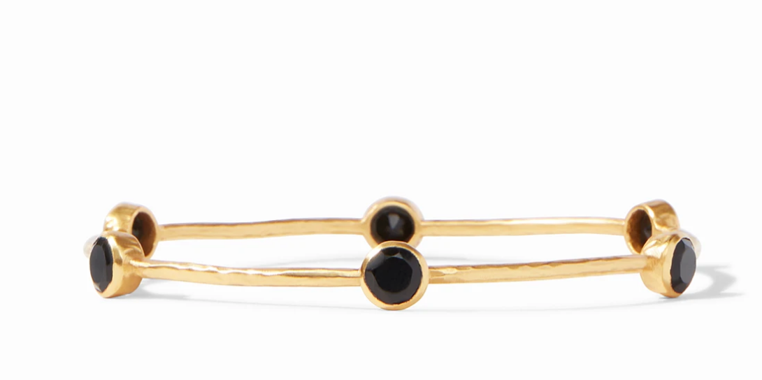 Milano Bangle Gold Obsidian Black - Medium Women's Jewelry Julie Vos   