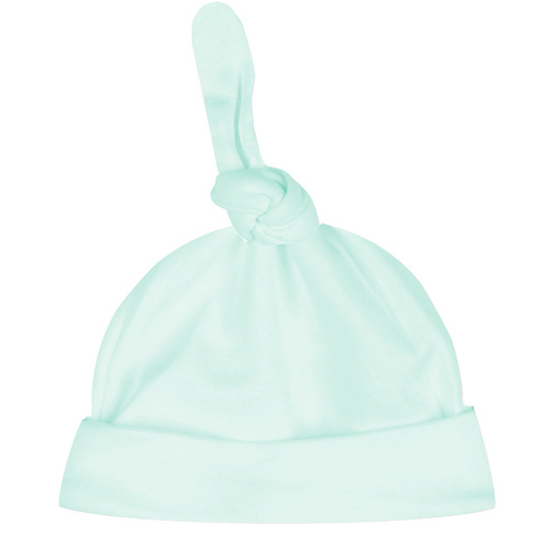 Beanie Top Knot Hat - Mint Baby Accessories Blanks Boutique   