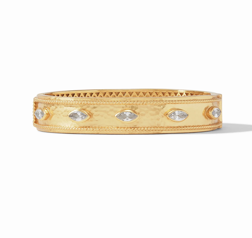 Monaco Hinge Bangle Gold Cubic Zirconia Bracelets Julie Vos   