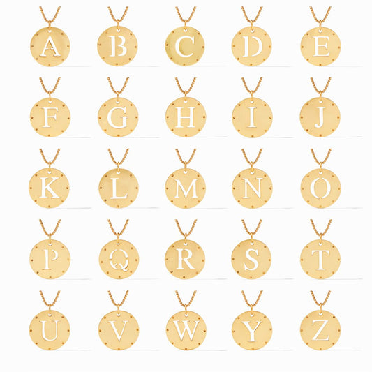 Monogram Pendant Gold - A Necklaces Julie Vos   