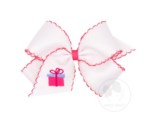 King Moonstitch Bow with Hot Pink Present Accessories Wee Ones   