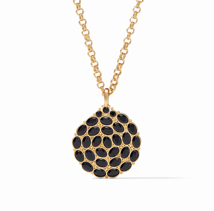 Mykonos Pendant Gold - Obsidian Black Necklaces Julie Vos   