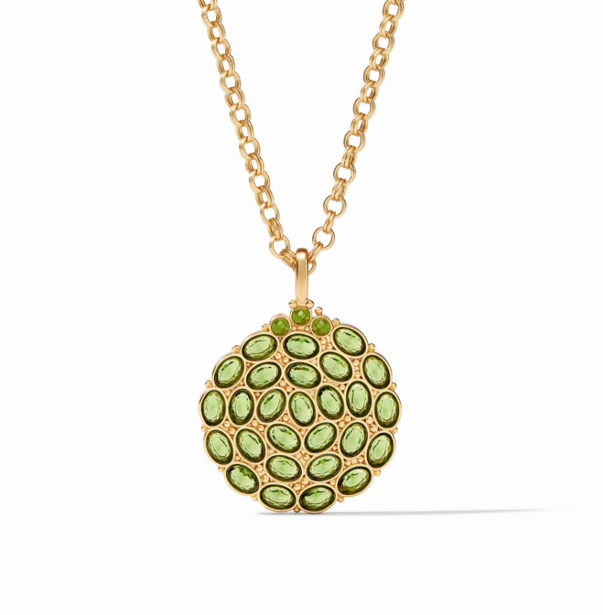 Mykonos Pendant Gold - Jade Green Necklaces Julie Vos   