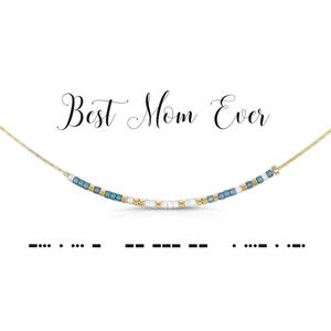 Best Mom Ever Morse Code Necklace Women's Jewelry Dot & Dash   