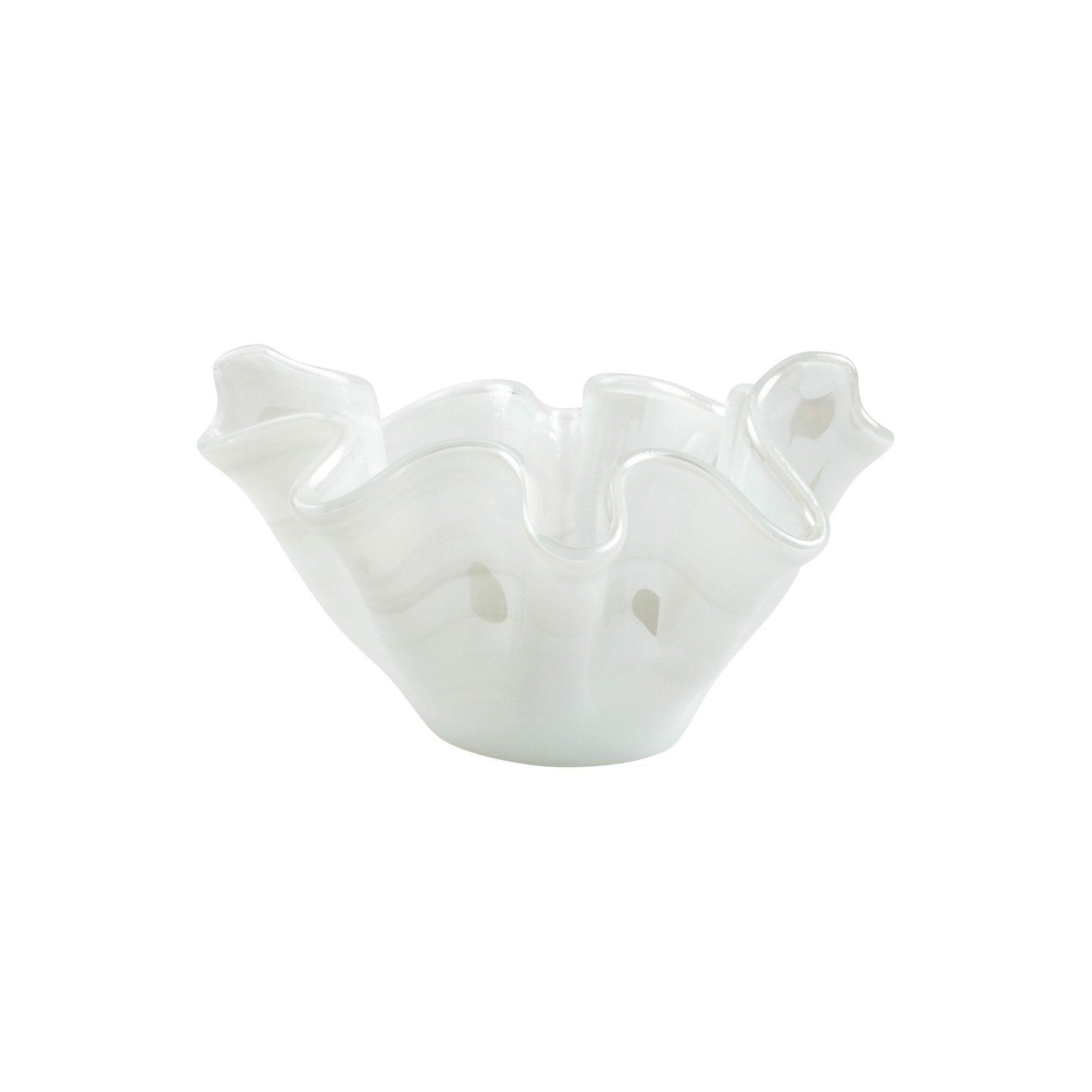 Onda Glass White Medium Bowl Home Decor Vietri   