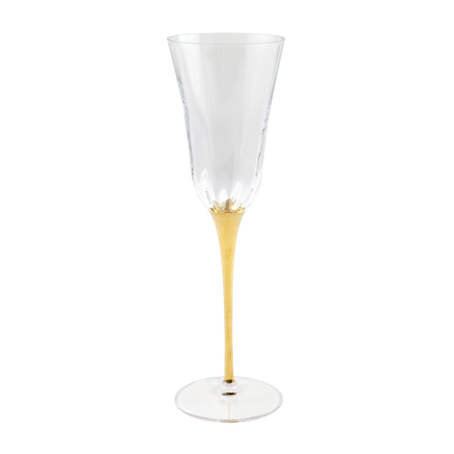 Optical-Gold Stem Champagne Glass Home Decor Vietri   