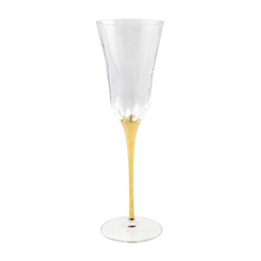 Optical-Gold Stem Champagne Glass Kitchen + Entertaining Vietri   