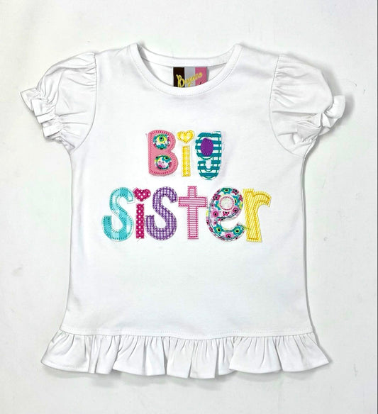 Big Sister SS Applique T-Shirt Girls Tops + Tees Banana Split   