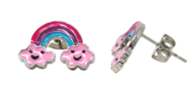 Rainbow Fantasy Stud Earrings Kids Jewelry Pink Poppy Pink Rainbow  