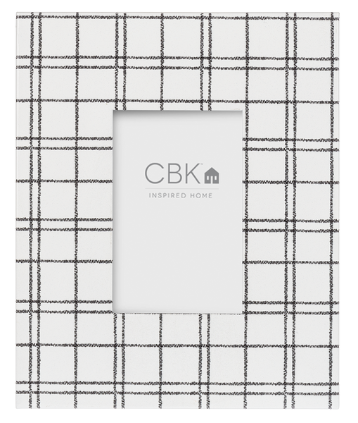 Black & White Enamel 4x6 Frame Gifts Midwest-CBK Plaid  