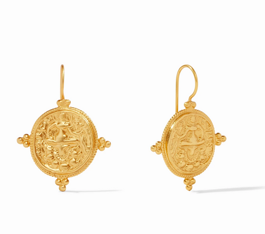 Quatro Coin Earring Gold Earrings Julie Vos   