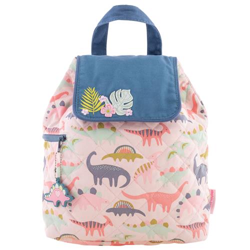 All Over Print Pink Dino Quilted Backpack Kids Backpacks + Bags Stephen Joseph   