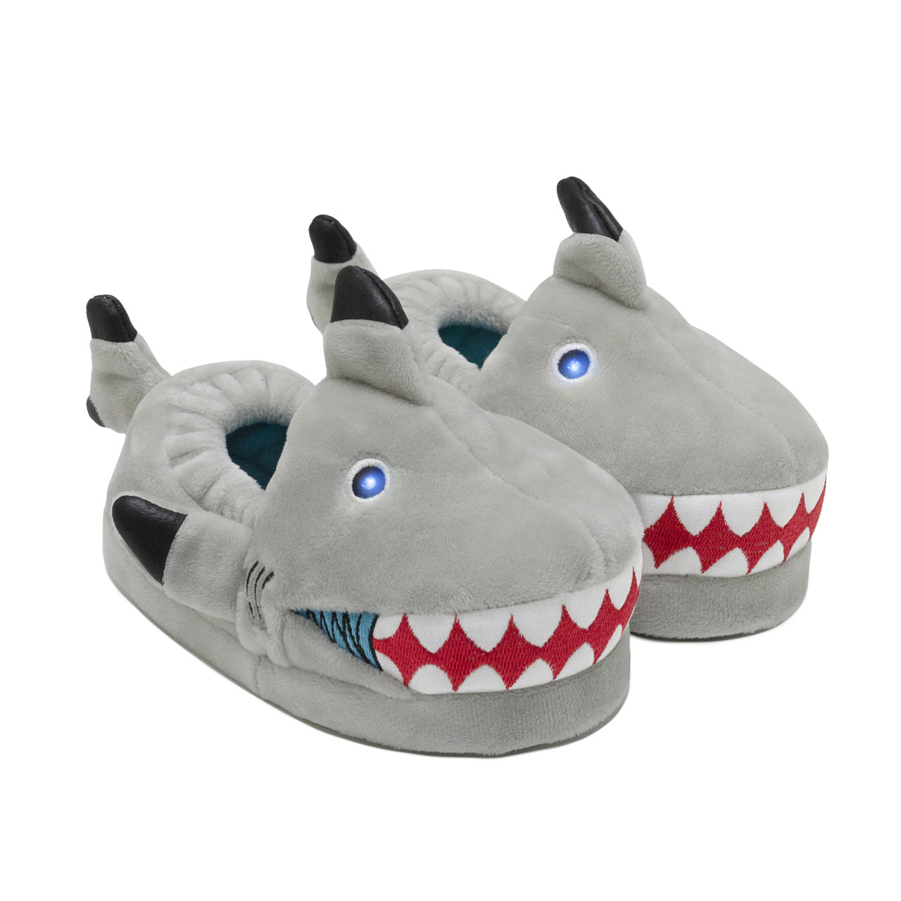 Terry Black Tip Grey Shark Slippers Shoes Robeez   