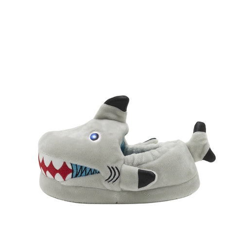 Terry Black Tip Grey Shark Slippers Boys Shoes Robeez   
