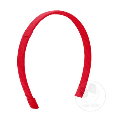 Grosgrain Add a Bow 1/2" Headband - Red Kids Hair Accessories Wee Ones   