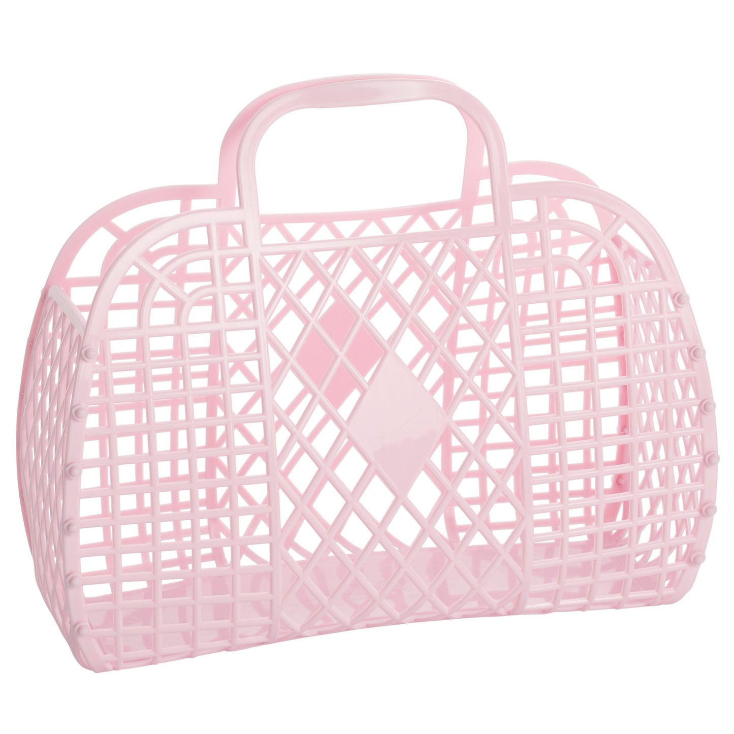 Large Retro Basket - Pink Gifts Sunjellies   