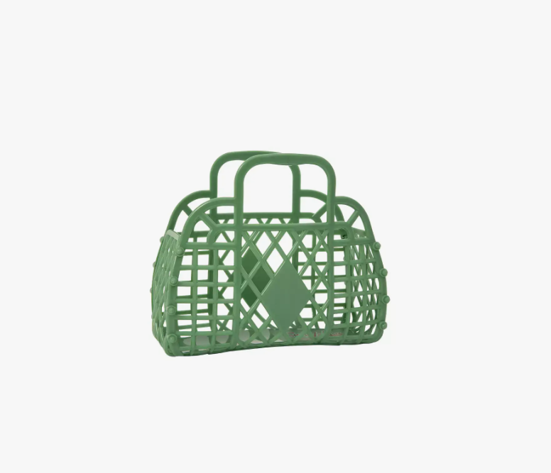 Mini Retro Basket - Olive Purses + Totes Sun Jellies   