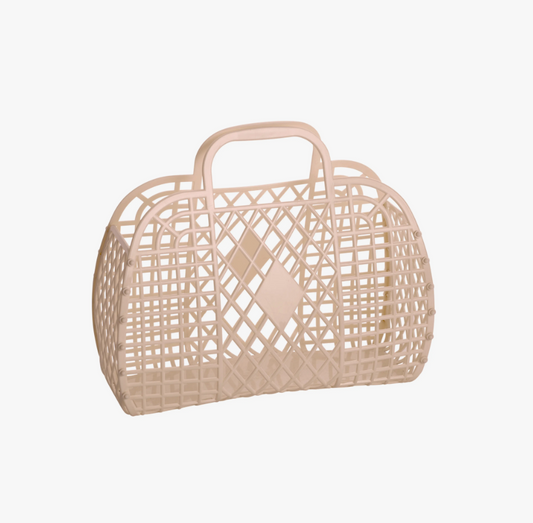 Small Retro Basket - Latte Purses + Totes Sun Jellies   