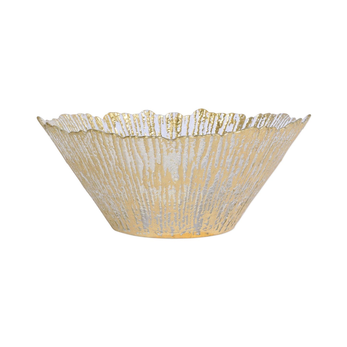 Rufolo Glass Gold Large Deep Bowl Home Decor Vietri   