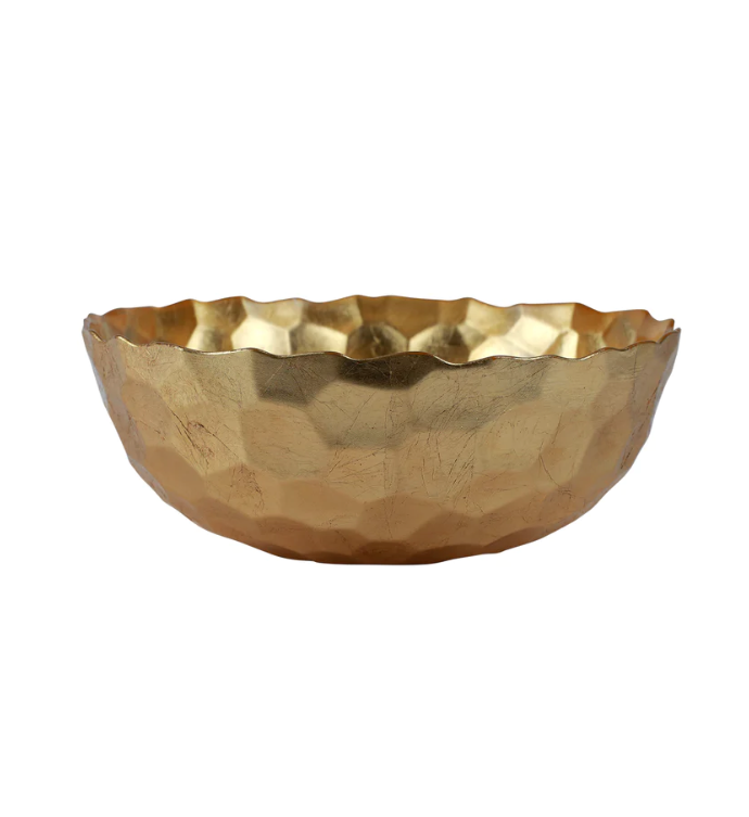 Rufolo Glass Gold Honeycomb Large Bowl Kitchen + Entertaining Vietri   