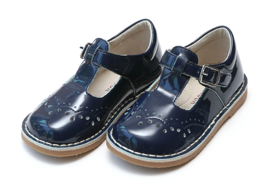 Ruthie Stitched Mary Jane - Patent Navy Girls Shoes L'Amour   