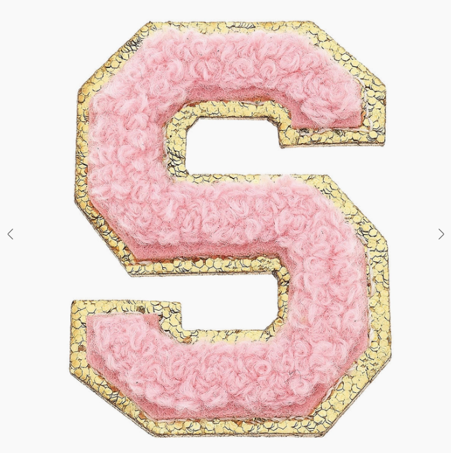 Stuck on You Large Chenille Glitter Varsity Letter Patch Misc Accessories Canvas S  