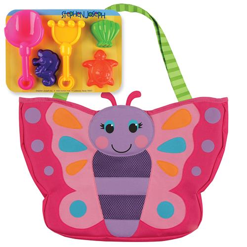 Beach Totes w/ Sand Toy Play Set Kids Backpacks + Bags Stephen Joseph Butterfly  