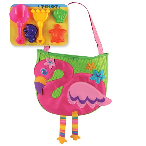 Beach Totes w/ Sand Toy Play Set Kids Backpacks + Bags Stephen Joseph Flamingo  