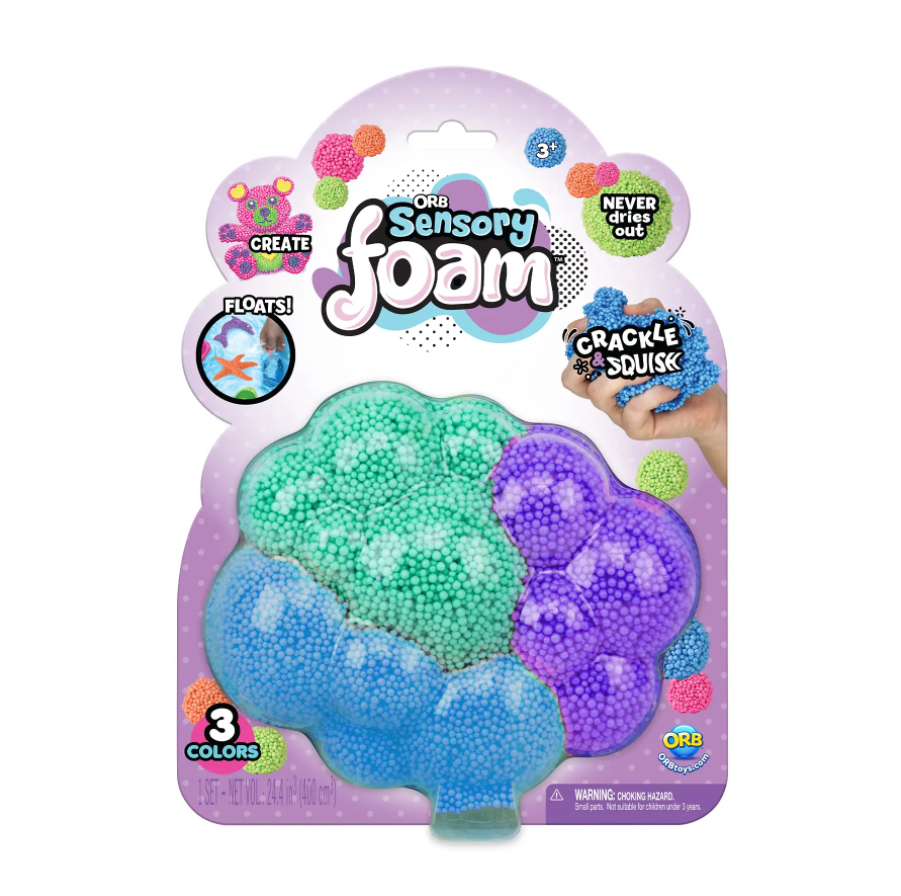 ORB™ Sensory Foam 3 Color Assortment Gifts Orb Toys Blue/Green/Purple  