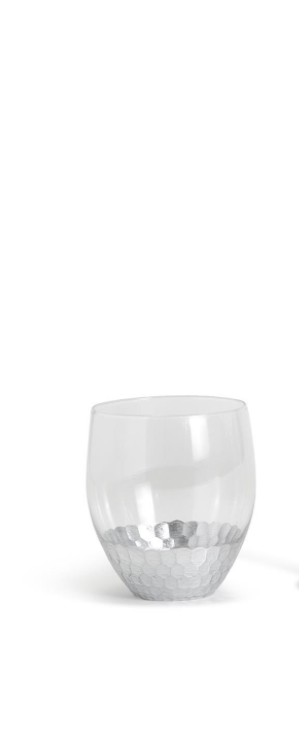 Silver Sparkle Stemless Glass Kitchen + Entertaining Two's Company   