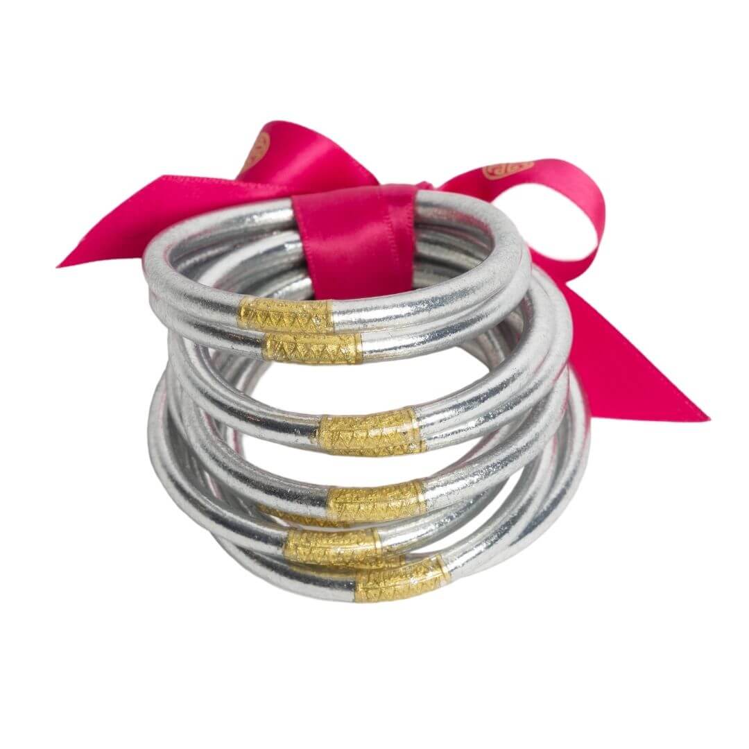 Silver All Weather Bangles (Set of 9) - MD Women's Jewelry Budha Girl   
