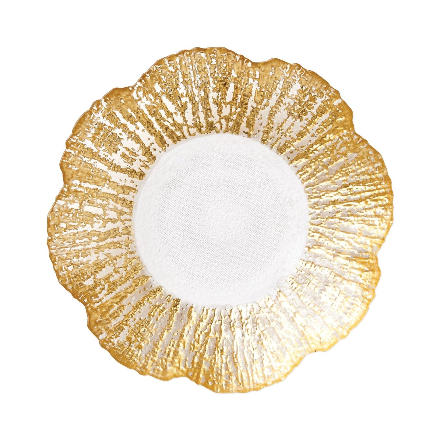 Rufolo Glass Gold Small Shallow Bowl Home Decor Vietri   