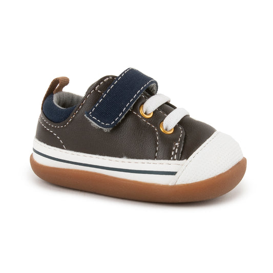 Stevie (Infant) - Brown Leather/Blue Boys Shoes See Kai Run   