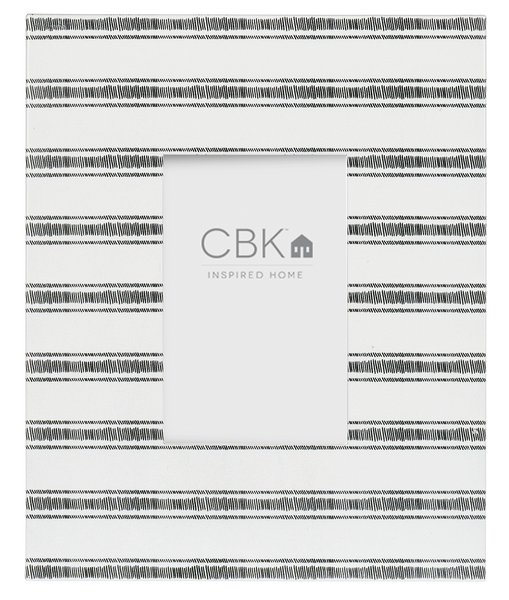 Black & White Enamel 4x6 Frame Gifts Midwest-CBK Stripe  