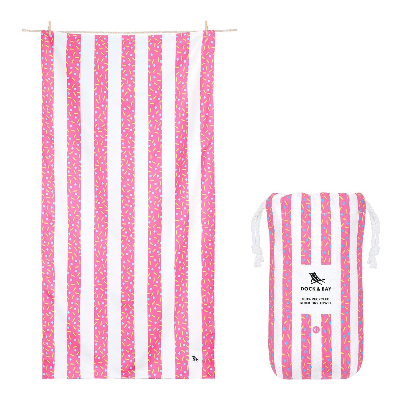 Celebrations Collection XLarge Towel - Cupcake Sprinkles Gifts Dock & Bay   