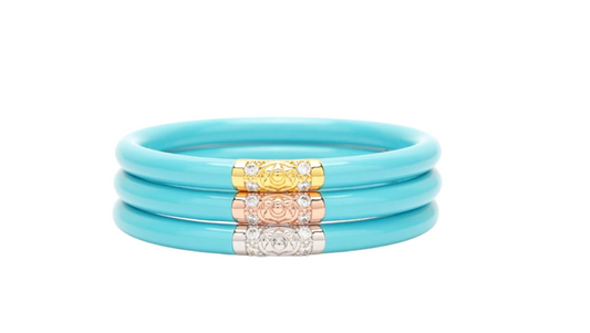 Turquoise Three Kings All Weather Bangles (Set of 3) - SM Bracelets Budha Girl   