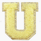 Stuck on You Large Chenille Glitter Varsity Letter Patch Misc Accessories Canvas U  