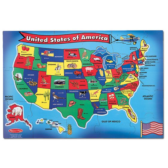 U.S.A. Map Floor (51 pc) Gifts Melissa & Doug   