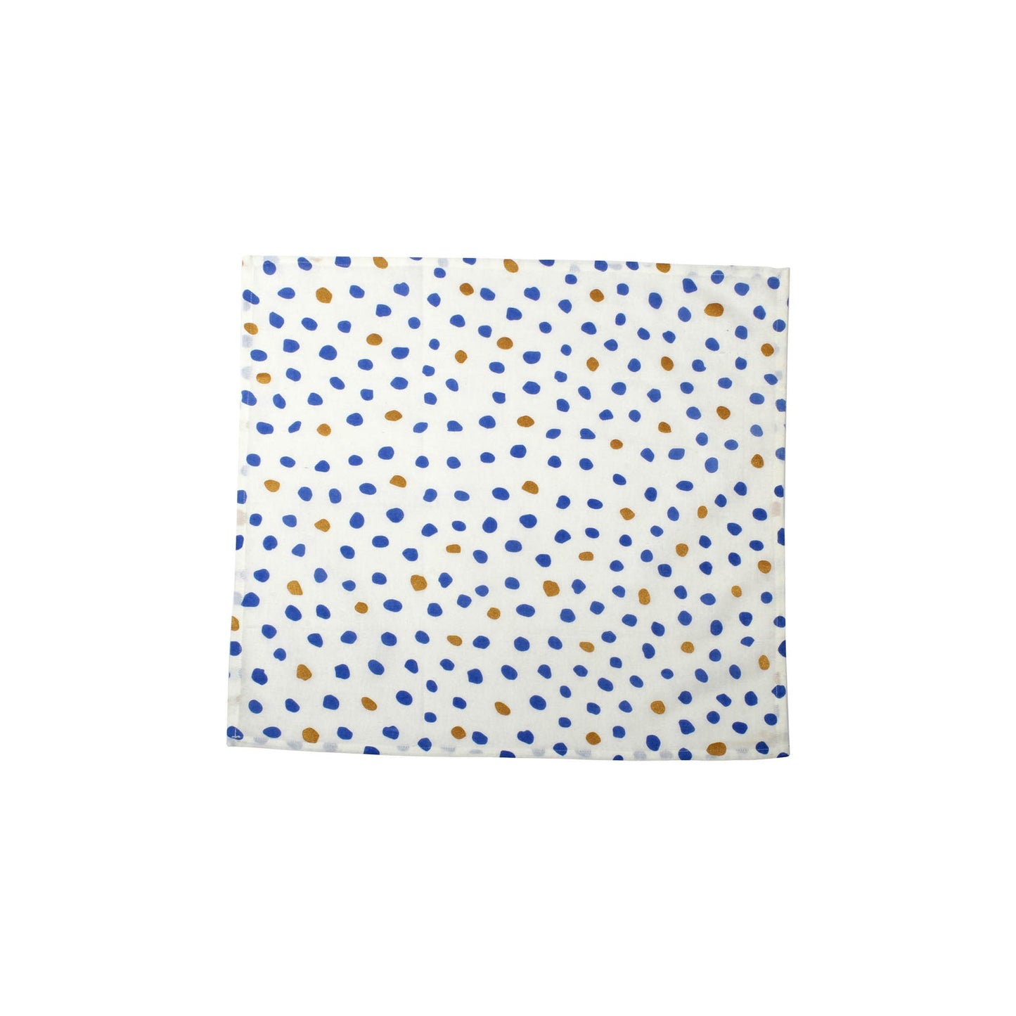Bohemian Linens Dot Blue/Gold Napkins - Set of 4 Textiles Vietri   