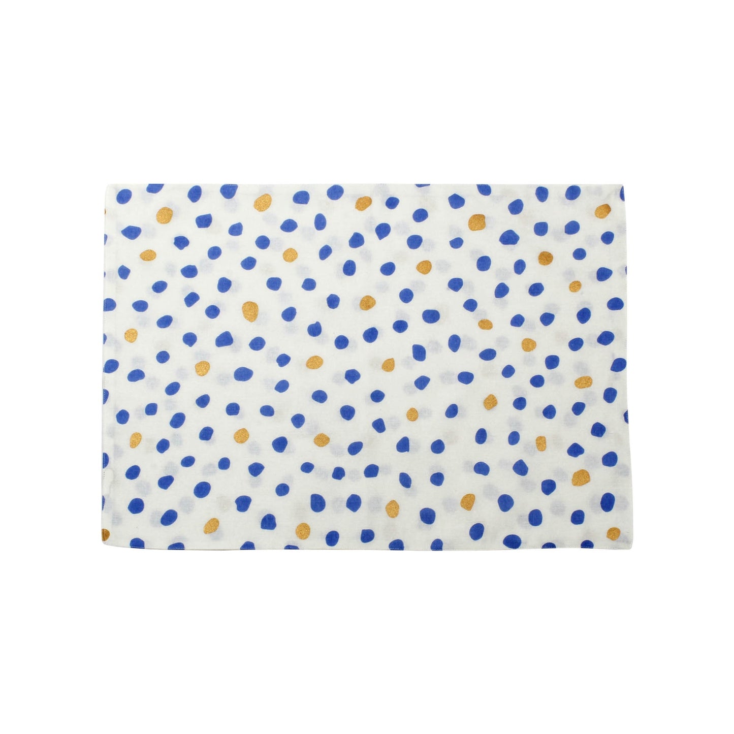 Bohemian Linens Dot Blue/Gold Reversible Placemats - Set of 4 Textiles Vietri   