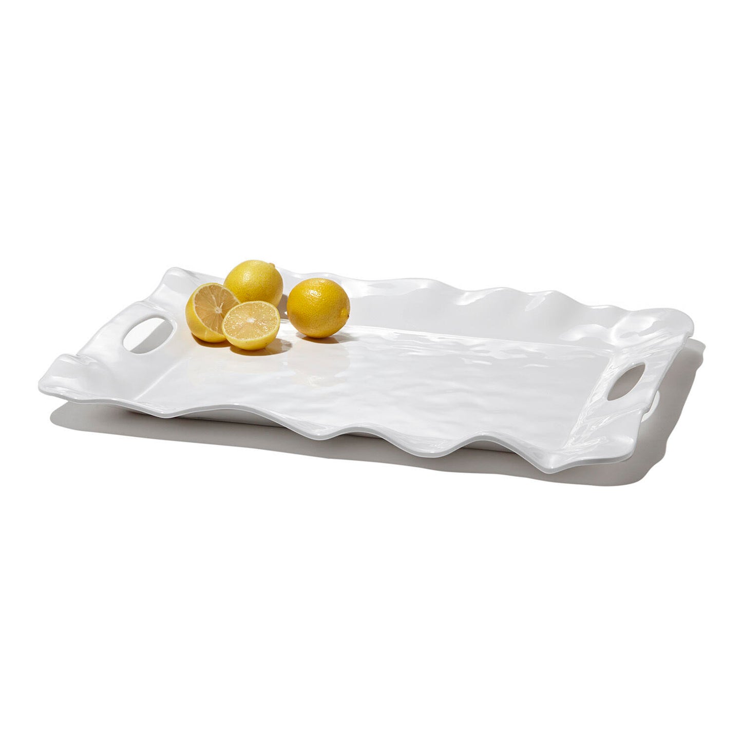 VIDA Havana White Rectangle Tray with Handles Kitchen + Entertaining Beatriz Ball   