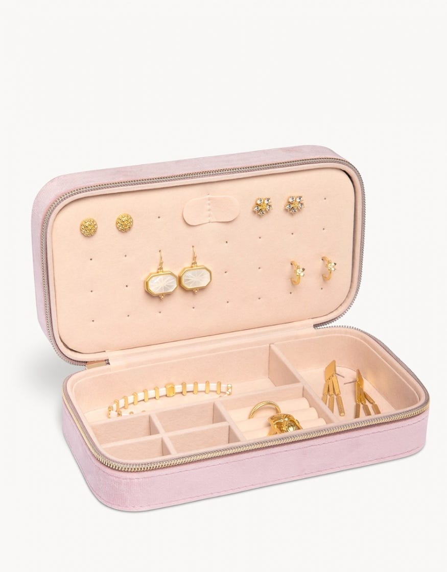 Velvet Jewelry Travel Case - Large Blush Women's Jewelry Spartina   