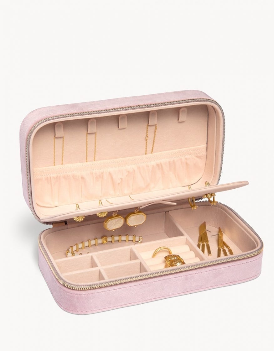 Velvet Jewelry Travel Case - Large Blush Women's Jewelry Spartina   