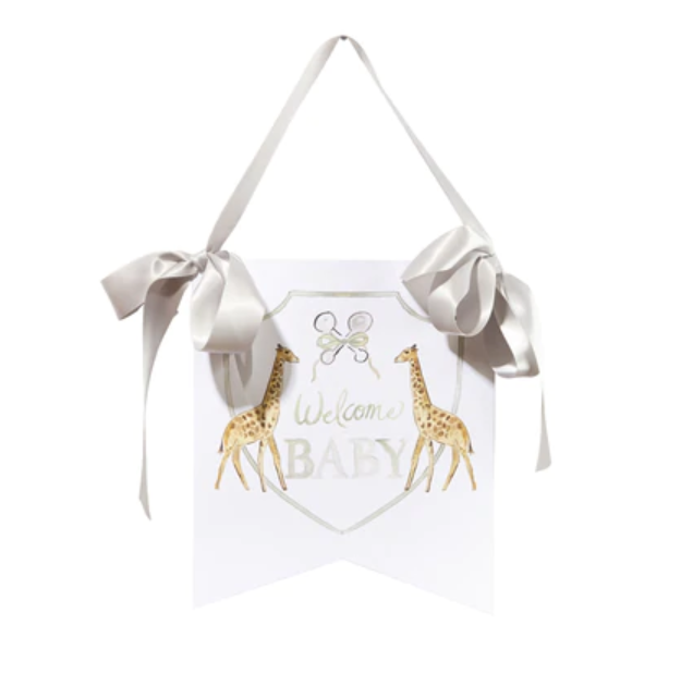 Welcome Baby Giraffe Hanger Paper Goods Over the Moon   