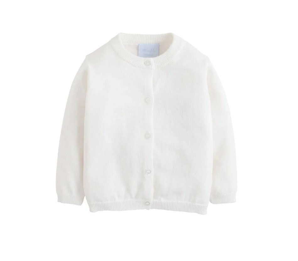 Essential Cardigan - White Girls Sweaters + Sweatshirts Little English   