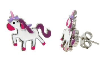 Rainbow Fantasy Stud Earrings Accessories Pink Poppy White Unicorn  