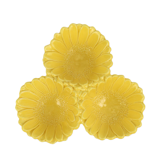 Fiori di Campo Yellow Daisy Three Part Server Kitchen + Entertaining Vietri   