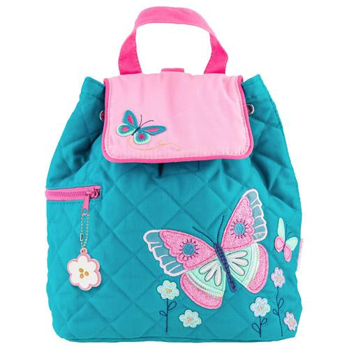 Teal Butterfly Quilted Backpack Accessories Stephen Joseph   
