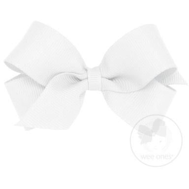 Mini Grosgrain Bow Accessories Wee Ones White  