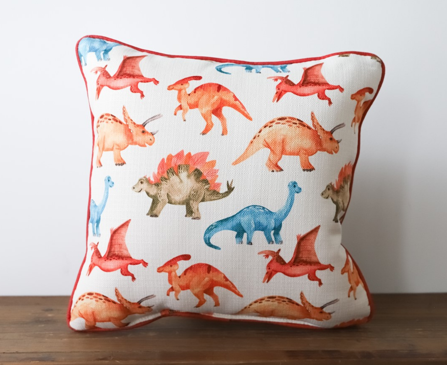 Watercolor Dinosaur Pattern Pillow Gifts The Little Birdie   